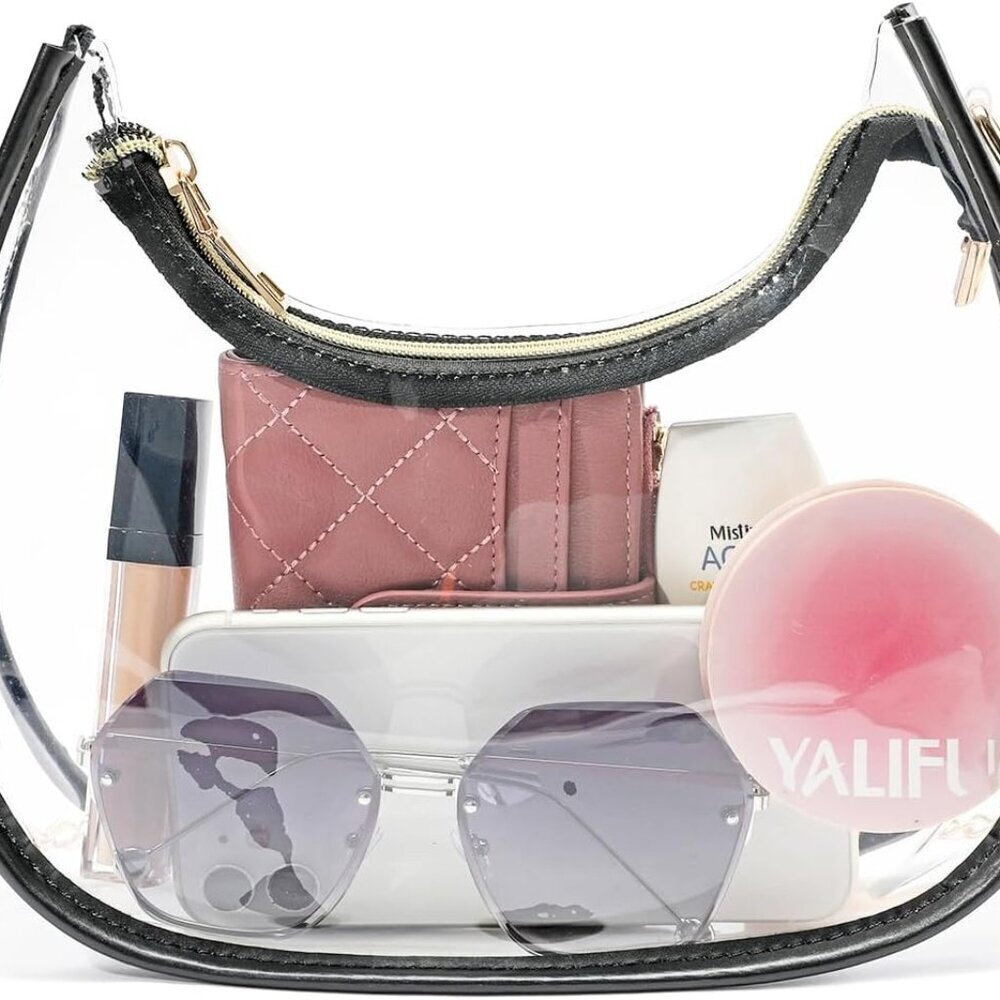 Clear Stadium Bag Small Purse Women Transparent Crossbody Flexible Lightweight